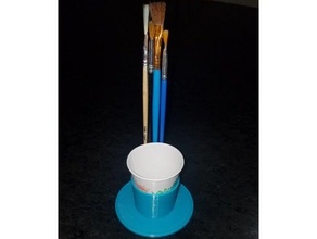 dixie cup paintbrush water holder 3d print model - Mito3D