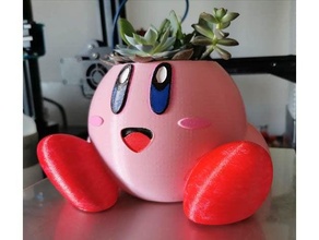kirby planter - easy print nintendo supports 3d print model - Mito3D