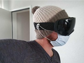 covid 19 snowboard kayak gözlük Yükselt koronavirüs covid19 maske sahibi kar cerrahi 3d print model - Mito3D