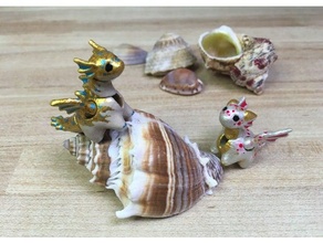 aquatique pièces miniature articulé dragon Balle bjd posable jouet 3d print model - Mito3D