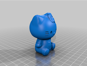 kitty cat figurine he3d multi color multiextruder triple extruder 3d print model - Mito3D