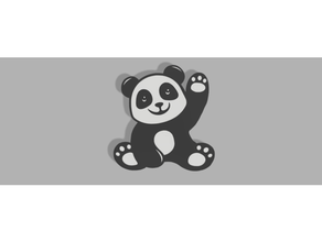 helpful panda art kids friendly luggage tag pendant 3d print model - Mito3D