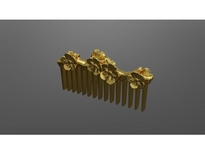 apricot flower hair comb household 3d print model - Mito3D