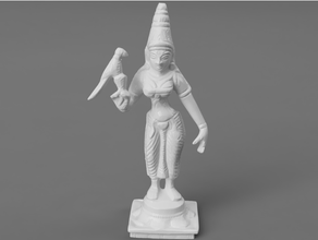 meenakshi peixe olhos Guerreiro deusa hindu hinduísmo Índia papagaio 3d print model - Mito3D