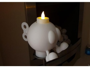 bob omb Teelicht Halter Unterstützung Bobomb Kerze Kerzenhalter Mario Super Teelichthalter 3d print model - Mito3D