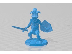 elf paladin dnd dungeons dragons poly miniature 3d print model - Mito3D