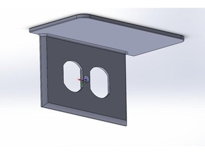outlet cover shelf horizontal 3d print model - Mito3D