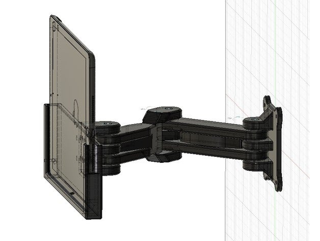 ipad pared montar 102 pulgada 2019 modelo personalizable soporte estante tableta percha montado 3D print model - Mito3D