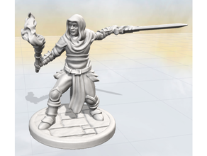 bag dungeon fighter male - sirrus boardgame fantasy rpg 3d print model - Mito3D