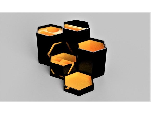 altıgen araç organizatör altıgenler araçlar Kulp destek organizasyon depolama 3D print model - Mito3D