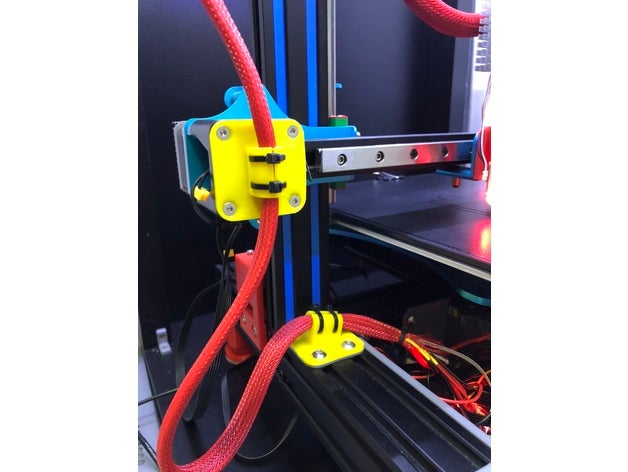 Ender 3 Profi Achse Profil Kabel Halter Unterstützung 40x40 Realität 3D print model - Mito3D