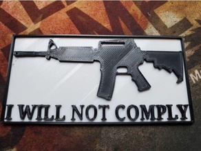 comply firearms guns amendment sign 3d print model - Mito3D