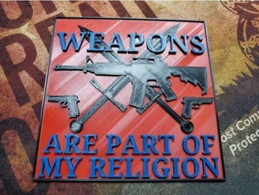 religione armi fuoco pistole emendamento segni 3d print model - Mito3D