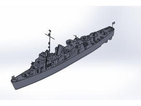 ww2 destruidor escolta 1 108 escala controlo remoto controle navios wwii 3d print model - Mito3D