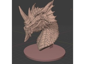 ancient blue dragon bust dnd dungeons dragons 3d print model - Mito3D