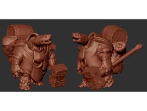 tortue guerrier dnd miniature paladin tortiller 3d print model - Mito3D