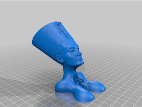 Nefertiti 3d yırtmaç Antik medeniyetler Mısır Sanat masa oyunu büst rekabet özelleştirilmiş dekor dekorasyon oyun Kulp destek minyatür nefrodit openscad kraliçe taramak heykel Titi 3d print model - Mito3D