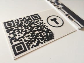 qr code business card creditcard sized lithopane qrcode 3d print model - Mito3D