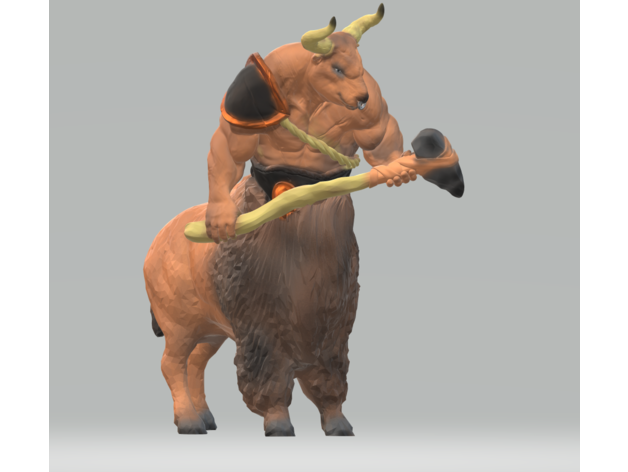 Bisontaur Dungeons Drachen 3D print model - Mito3D