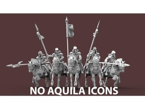 expendable brigade - aquila icons 40k astra militarum cavalry corps death great war horsemen knights warhammer 3d print model - Mito3D
