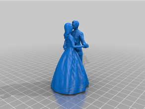 dans çift 1 24 ölçek bağlayıcı rakamlar düğün 3d print model - Mito3D