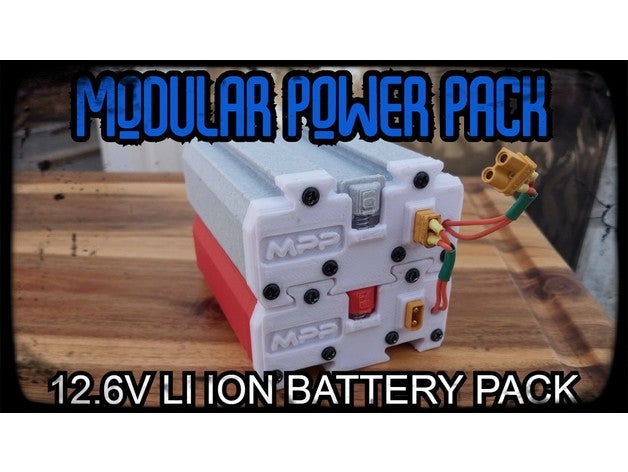 modular Leistung Pack erweiterbar 126v li Ion 18650 Batterie 3D print model - Mito3D