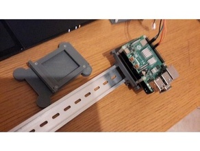 support amovible raspberry rail din socle quick release pi 4 pi4 3d print model - Mito3D