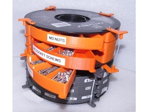 locking stackable filament spool drawers small parts mini storage container stoage box 3d print model - Mito3D