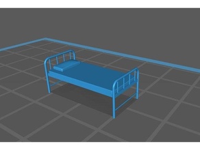 sencillo hospital cama 1 100 escala 8 1' 0 1100 3d impresión mueble 3d print model - Mito3D