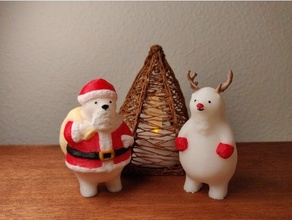 Kumaty papai noel rena Urso feriado feriados polar claus 3d print model - Mito3D
