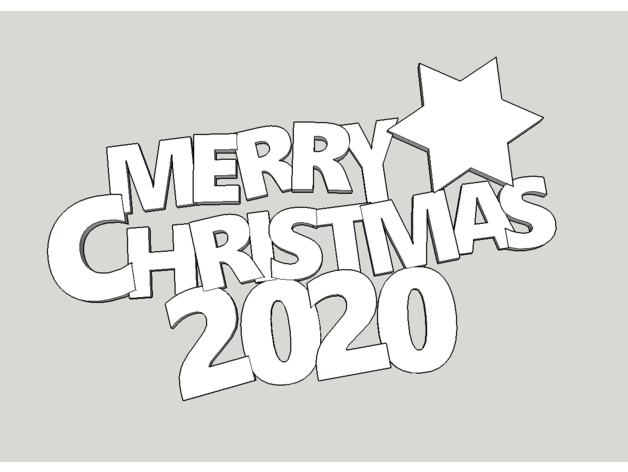 merry christmas 2020 decoration ornament 3D print model - Mito3D