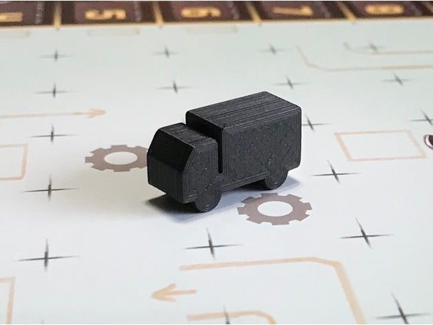 truck curious cargo boardgame game lorry meeple token trucking van 3D print model - Mito3D