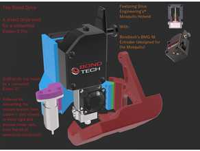 blood drive - blvprojects ender 3 conversion mod direct mosquito hotend bmg-m extruder 5015 fan duct auto bed leveling bltouch mount blv bmg bondtech creality ender3 pro hangtight herome linear rail cooler petsfang 3d print model - Mito3D