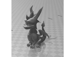spyro continuar sentado esperando pose + llavero versión dlp dragones fdm resina Sla dragón espía 3d print model - Mito3D