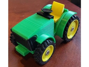 compact john deere tractor kid friendly animal car farm kids lawn mower toy tpu truck wheels 3d print model - Mito3D
