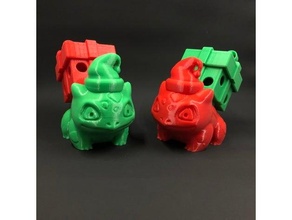 bulbasauro papai noel claus presente Chá leve remixar 3d print model - Mito3D