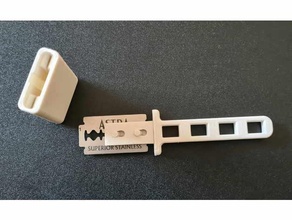 razor blade holder - screwless fixation 3d print model - Mito3D