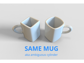 ambiguous cylinder coffee illusion mugs optical 3d print model - Mito3D