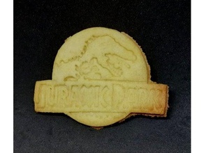 biscotto taglierina giurassico parco logo dinosauro 3d print model - Mito3D