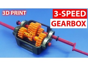 3- speed gearbox transmission 608 bearing arduino automatic cvt electronics ender 3 engineering gear gears helical high school makerbot manual mechanical piston planetary popular prusa i3 robotics shaft spool holder spur 3d print model - Mito3D