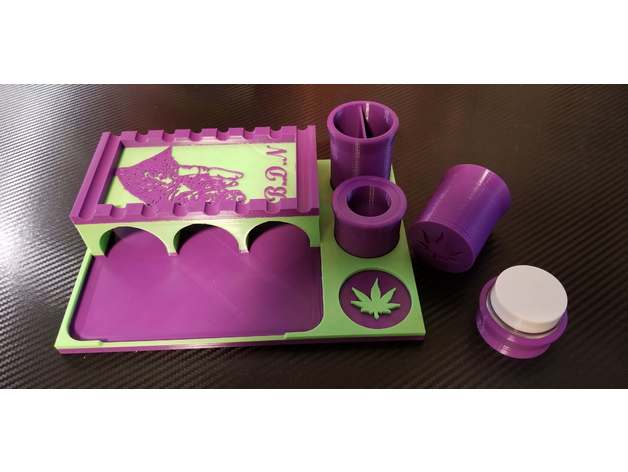 lenguado bandeja v3 legal marijuana organizador fumar herramienta 3D print model - Mito3D