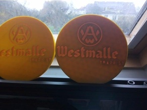 westmalle coaster beer glas d90 3d print model - Mito3D