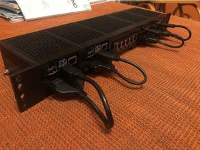 raspberry pi case & switch para rack 19' 3d print model - Mito3D
