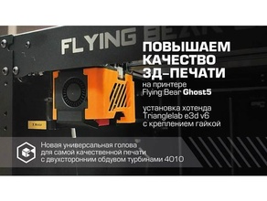 flying bear ghost 5 universal printhead e3dv6 4010 fans e3d v6 flyingbear ghost5 print head 3d print model - Mito3D