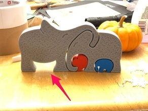 elephant puzzle dad modified 3d print model - Mito3D