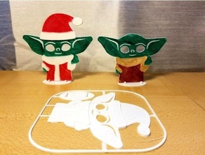 piatto bambino yoda carta kit Natale disney gorgu mandalorian santa cappello stella guerre 3d print model - Mito3D