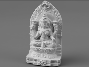 lakshmi loto trono kirtimukham devi divine dea indù induismo India indiano 3d print model - Mito3D