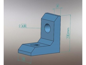 small bracket 18x10x4 mm m4 angle angulo escuadra 3d print model - Mito3D