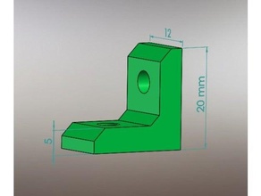 pequeña soporte 20x12x5 mm m4 ángulo angulo esquina escuadra 3d print model - Mito3D