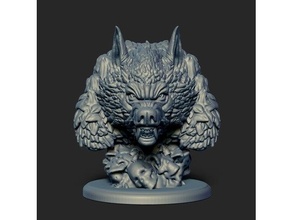 werewolf bust ferocious fury holloween horror monster scary teeth 3d print model - Mito3D